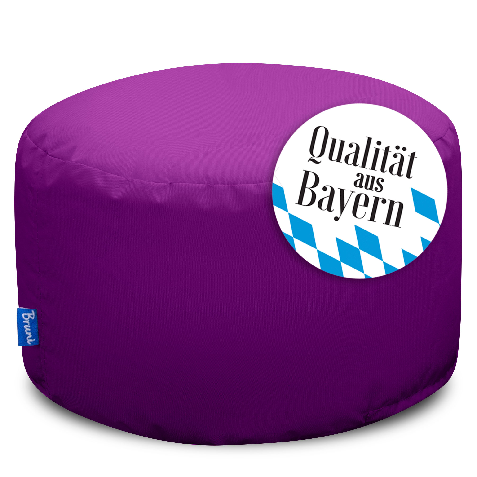 Bruni Pouf Fuß- und Sitzhocker L in Violett - Indoor- und Outdoor-Sitzpouf, in Deutschland gefertigt