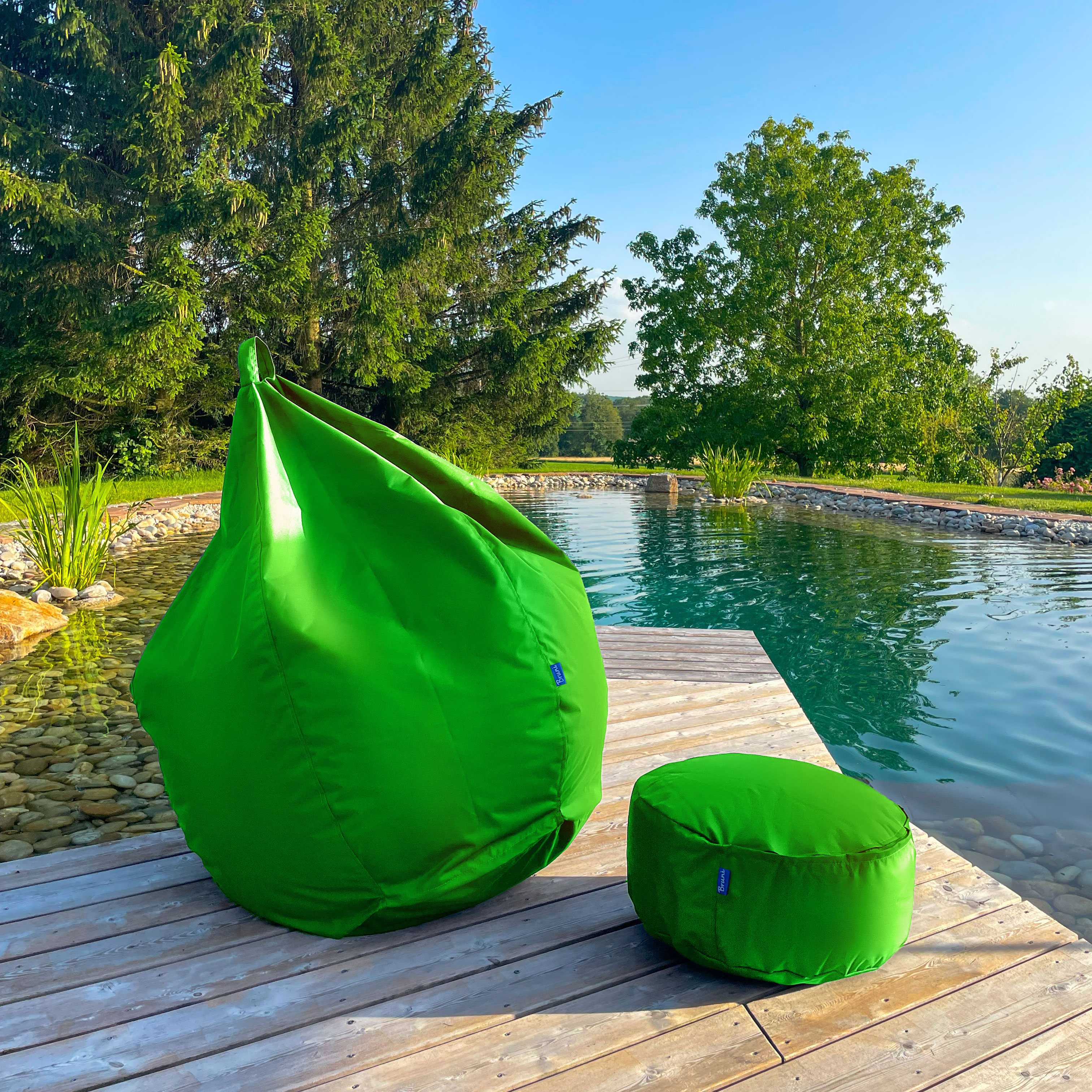 Bruni Classico Sitzsack M in Grün - Indoor- und Outdoor-Bean Bag, in Deutschland gefertigt