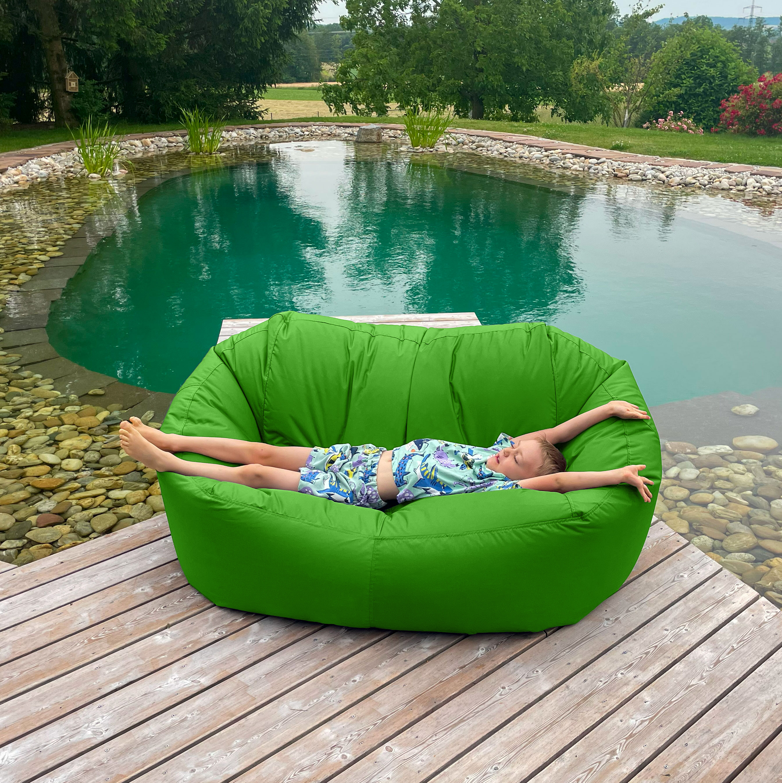 Bruni Lounge in Grün - Indoor- und Outdoor-Sitzsack-Sofa