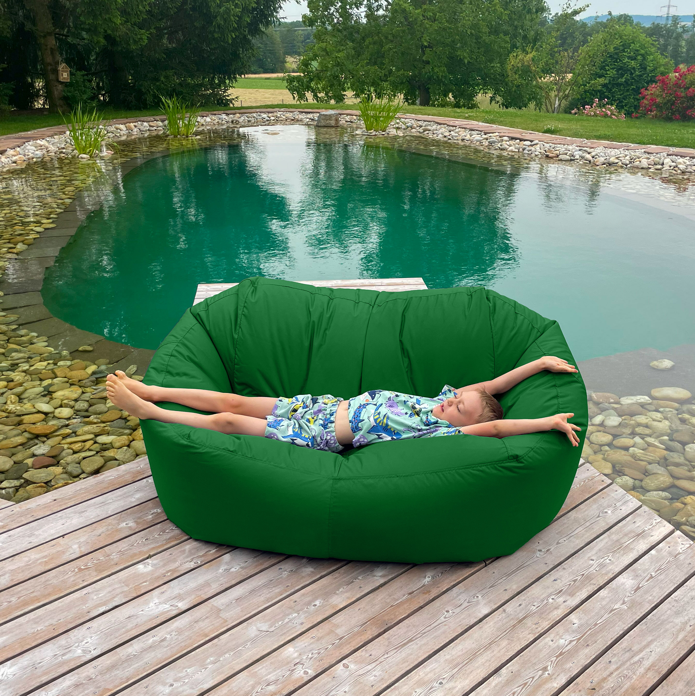 Bruni Lounge in Tannengrün - Indoor- und Outdoor-Sitzsack-Sofa