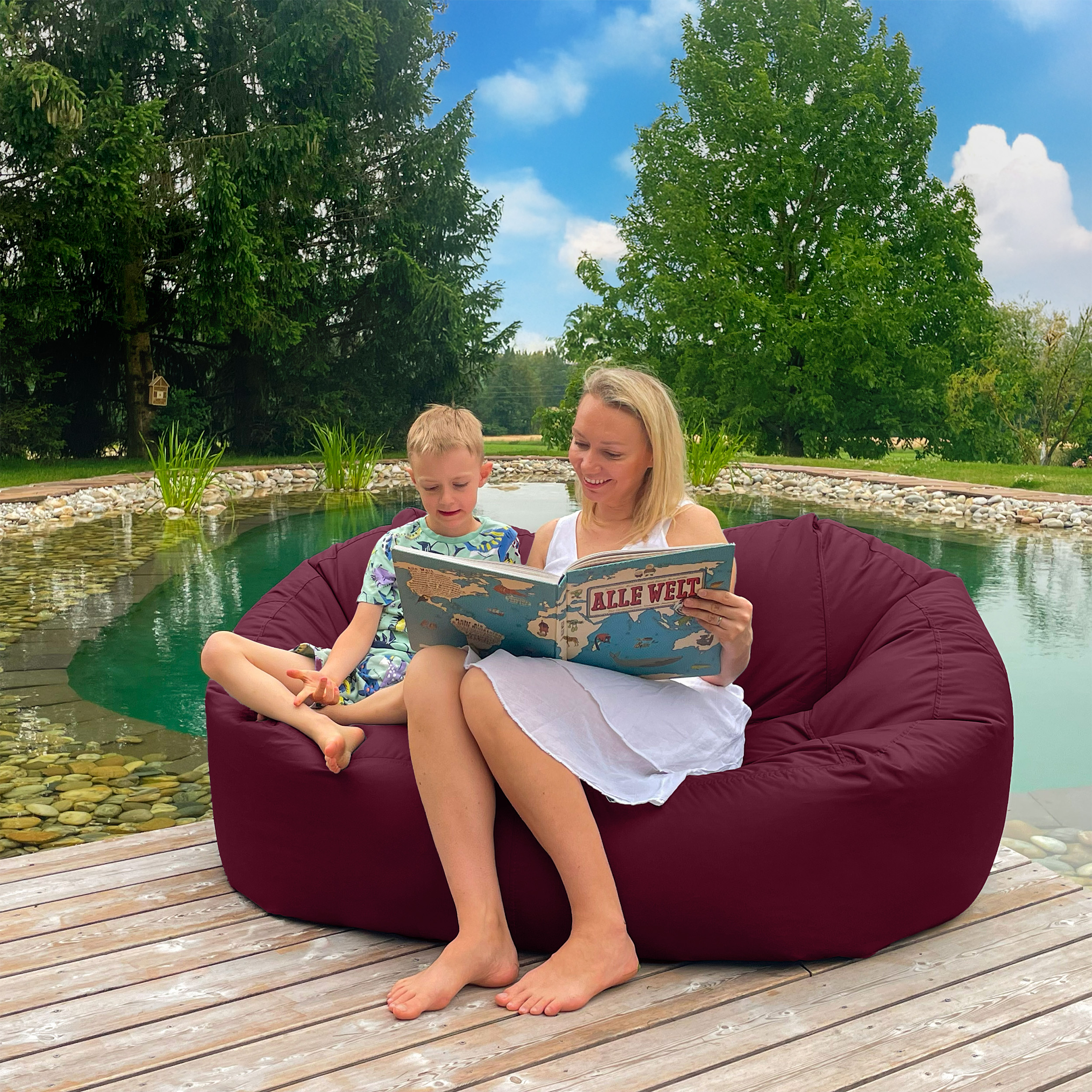 Bruni Lounge in Bordeaux - Indoor- und Outdoor-Sitzsack-Sofa