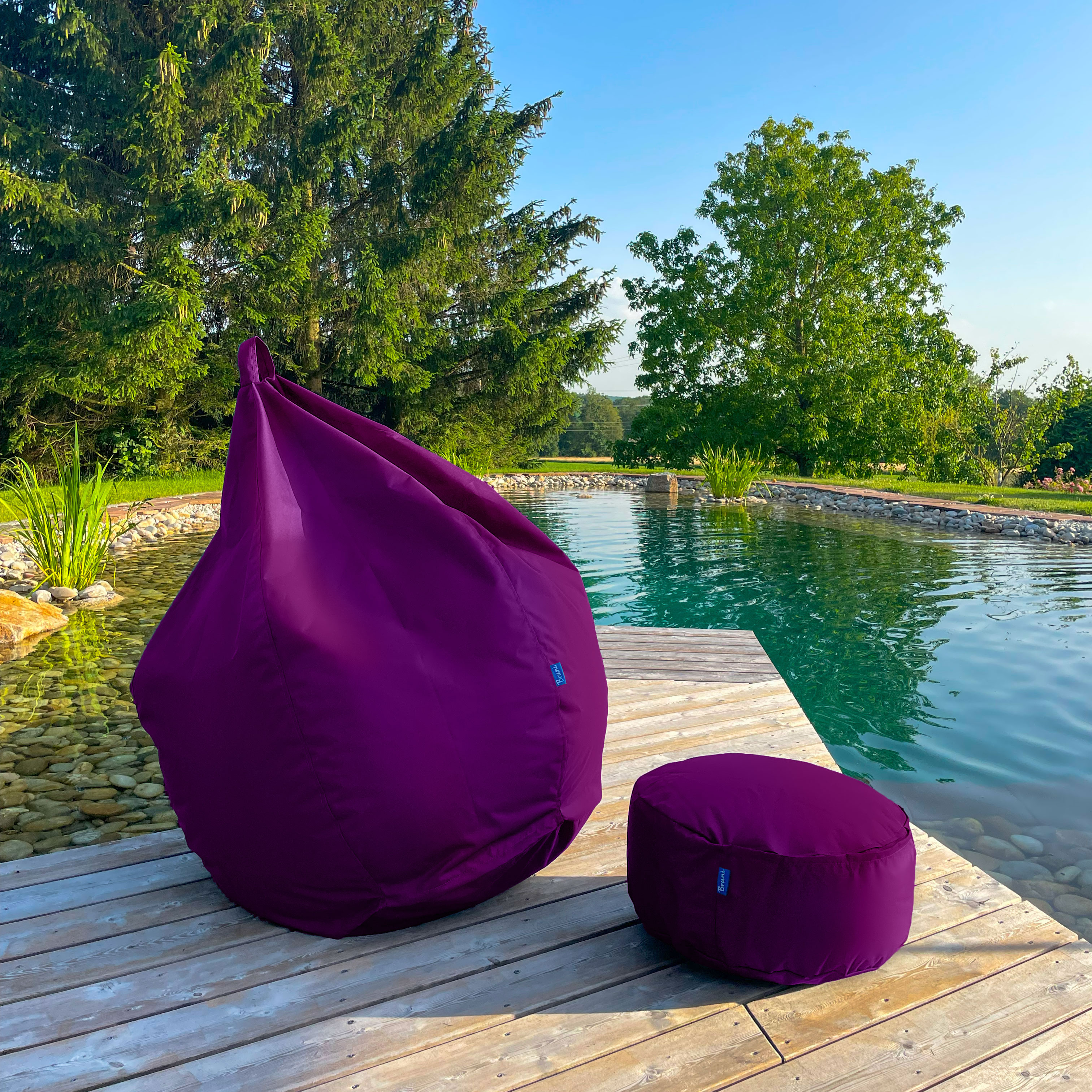 Bruni Classico Sitzsack M in Violett - Indoor- und Outdoor-Bean Bag, in Deutschland gefertigt