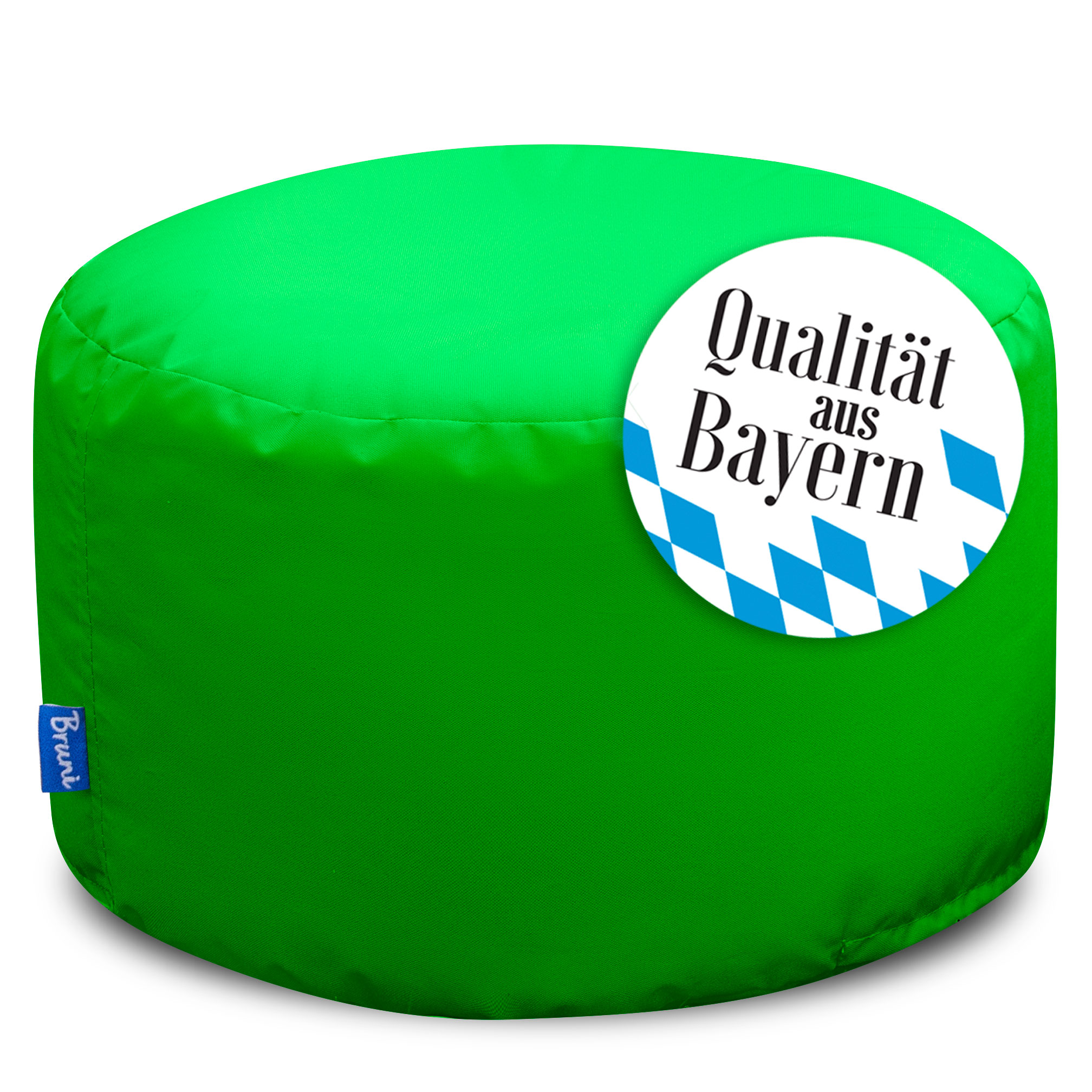 Bruni Pouf Fuß- und Sitzhocker L in Grün - Indoor- und Outdoor-Sitzpouf, in Deutschland gefertigt