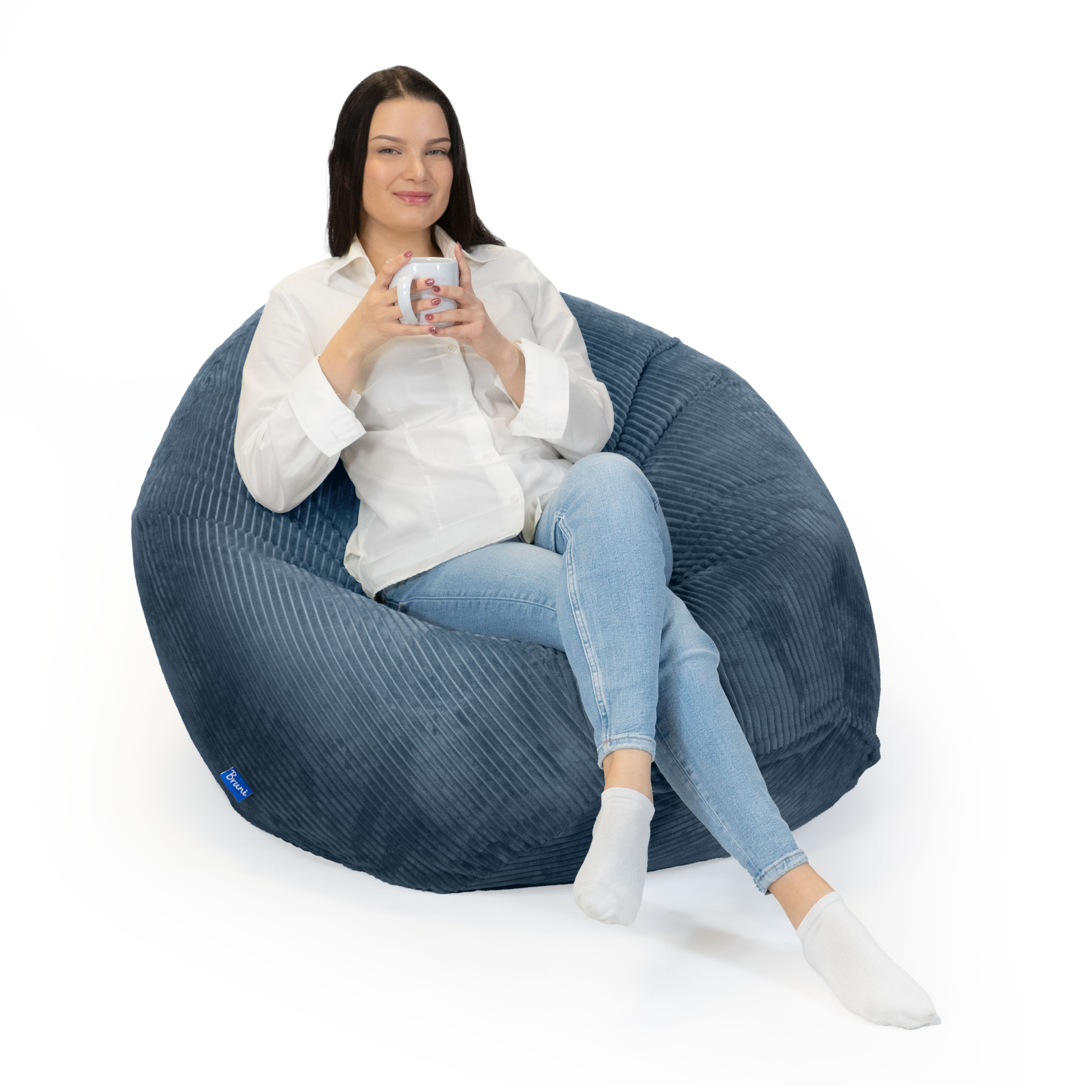 Bruni Classico Cord S in Dunkelblau - Indoor-Sitzsack