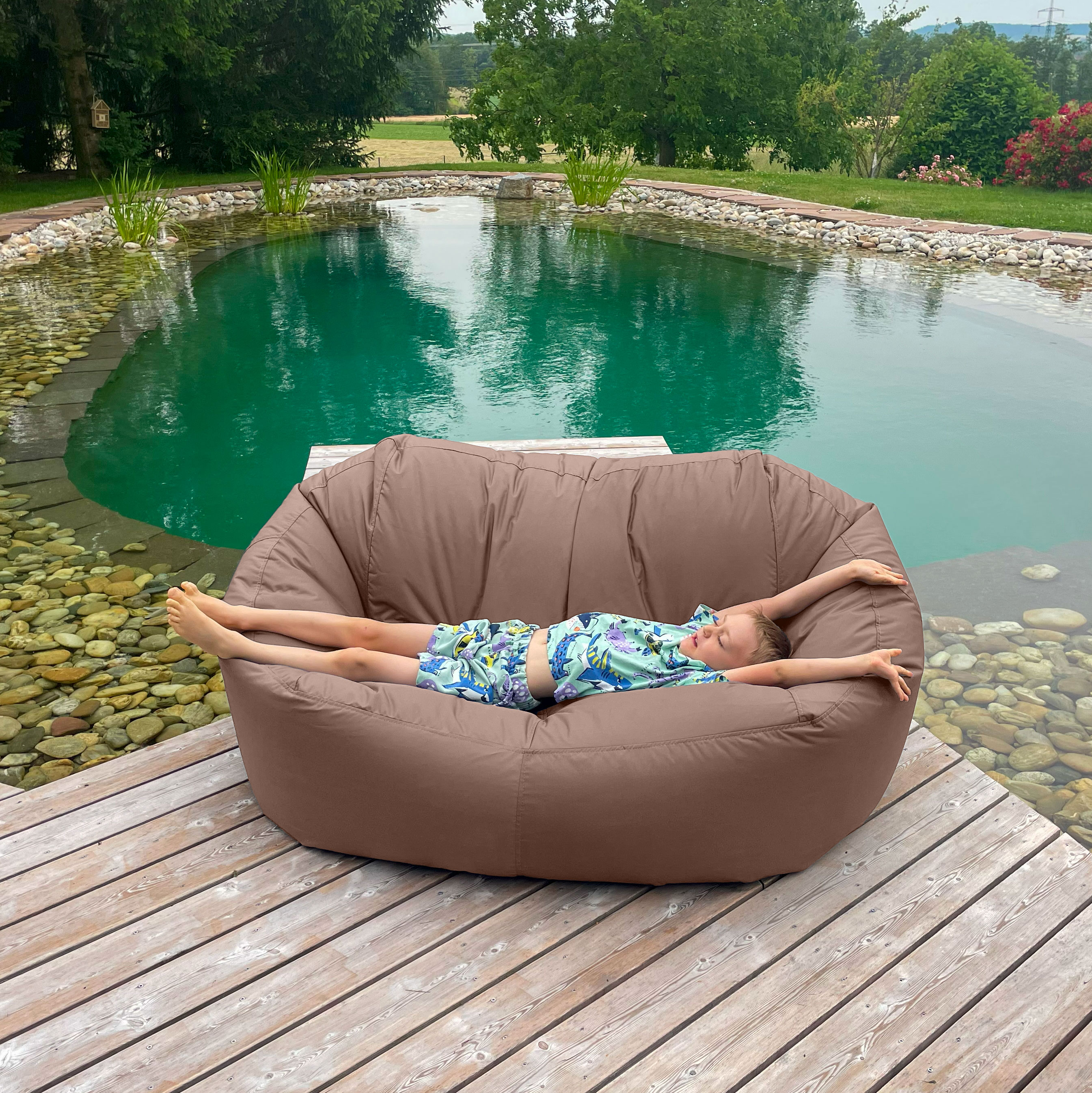 Bruni Lounge in Hellbraun - Indoor- und Outdoor-Sitzsack-Sofa
