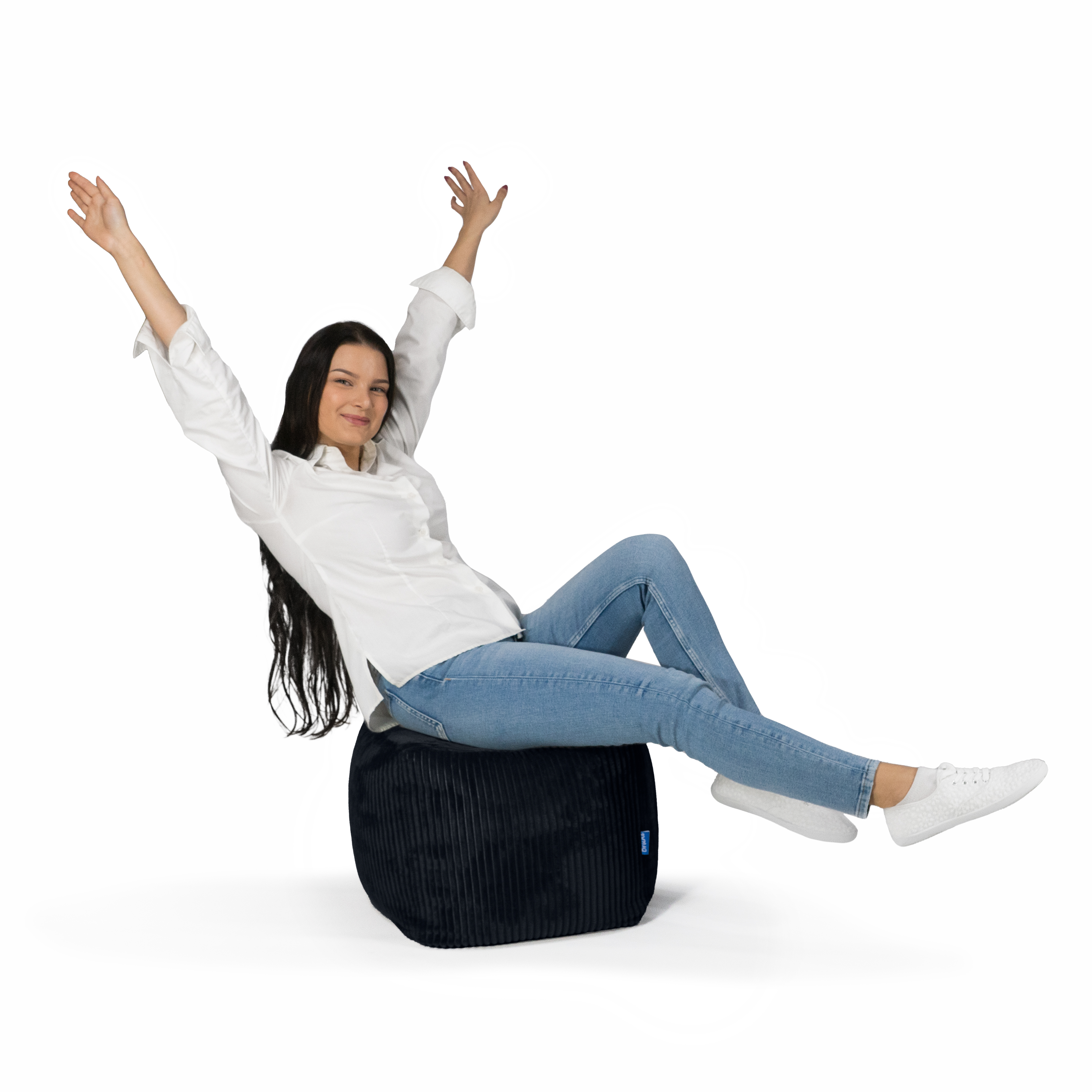 Bruni Cubo Cord in Schwarz - Indoor-Sitzwürfel