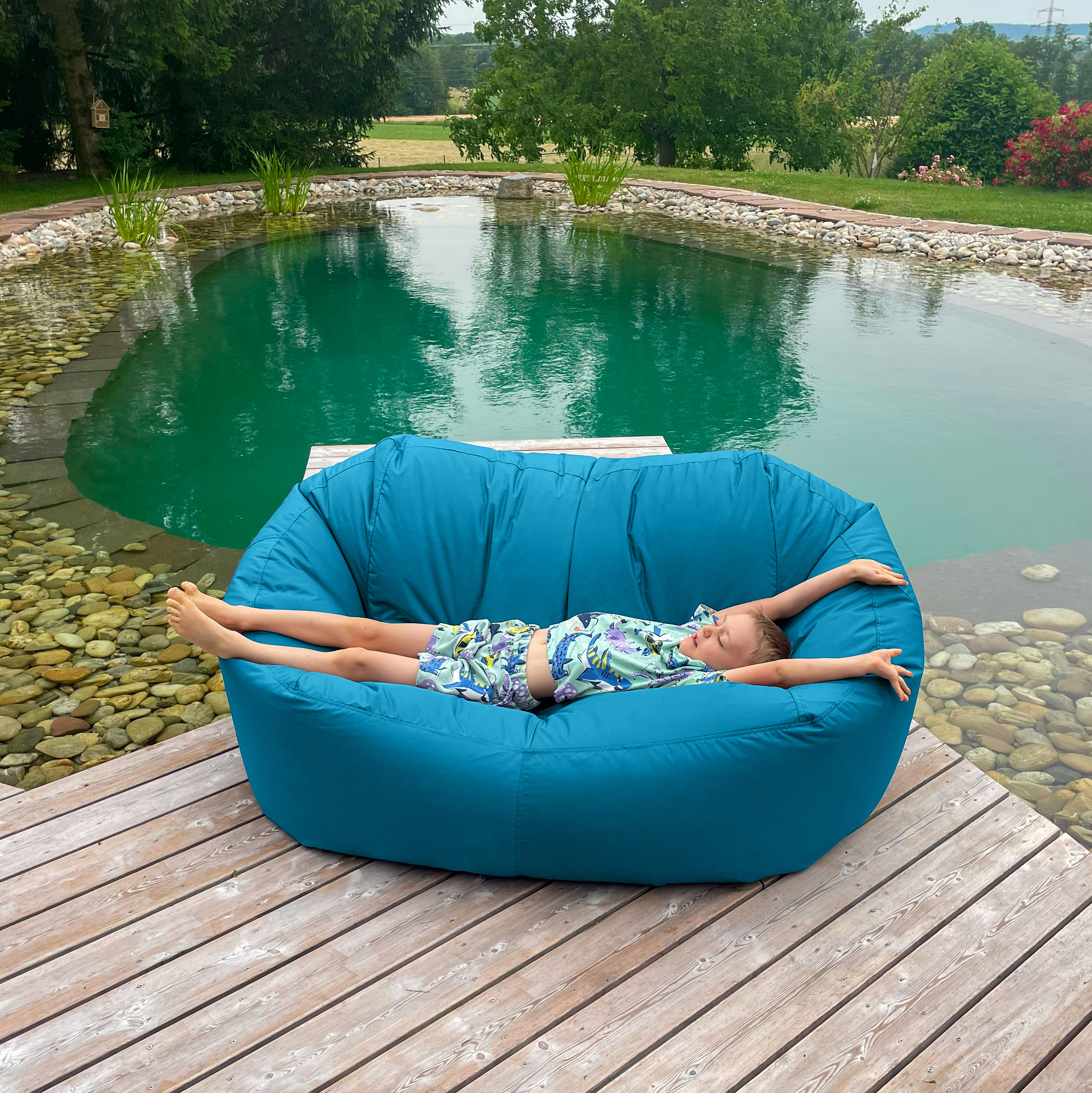 Bruni Lounge in Lichtblau - Indoor- und Outdoor-Sitzsack-Sofa