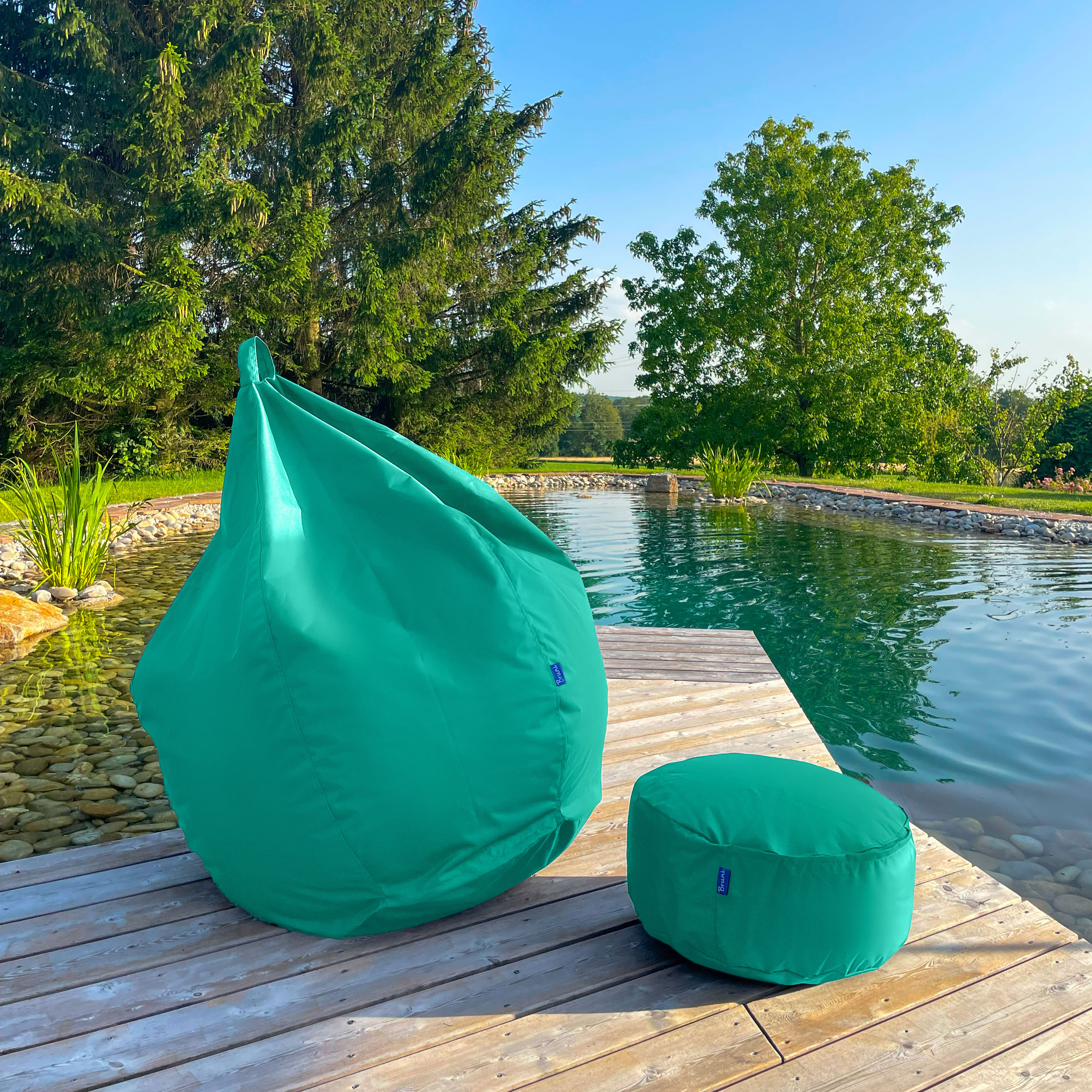 Bruni Classico Sitzsack L in Türkis - Indoor- und Outdoor-Bean Bag, in Deutschland gefertigt