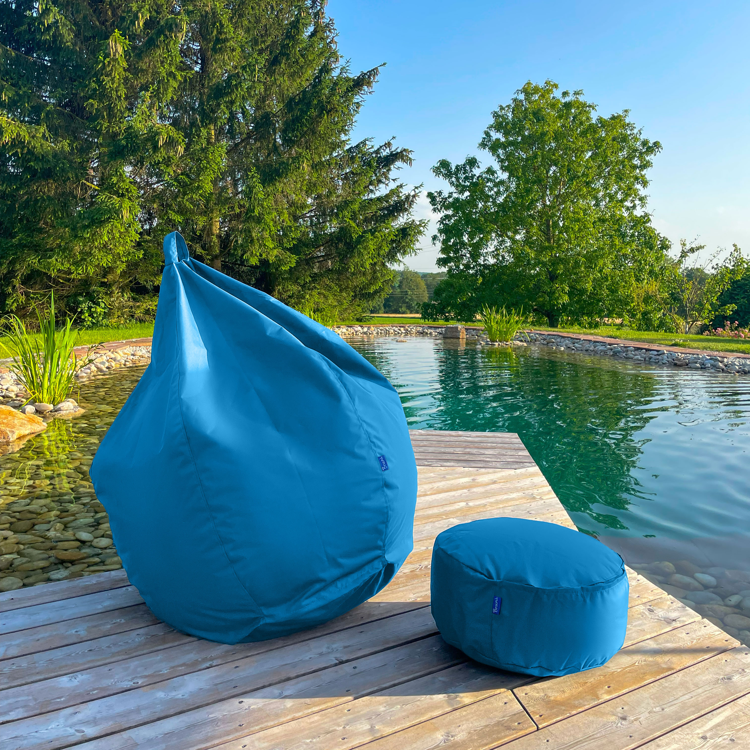 Bruni Classico Sitzsack S in Blau - Indoor- und Outdoor-Bean Bag, in Deutschland gefertigt