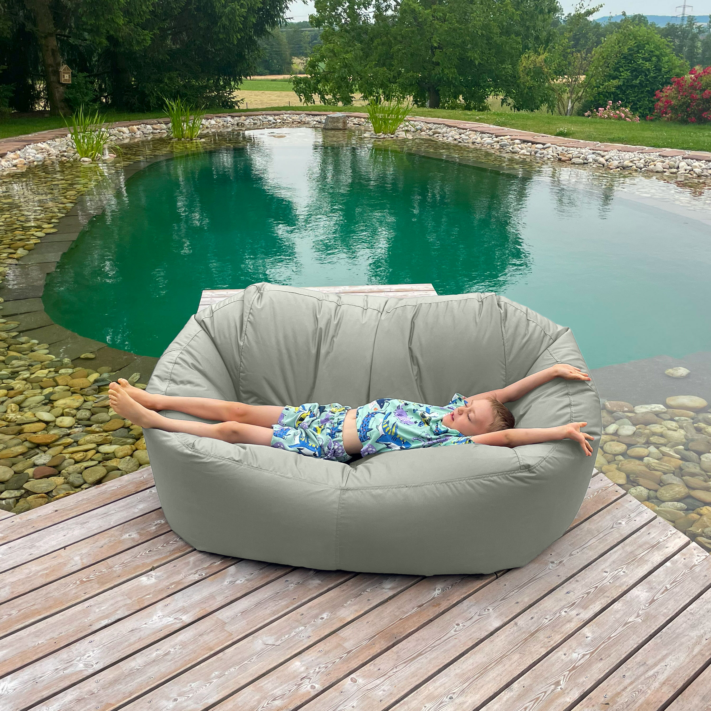 Bruni Lounge in Felsgrau - Indoor- und Outdoor-Sitzsack-Sofa