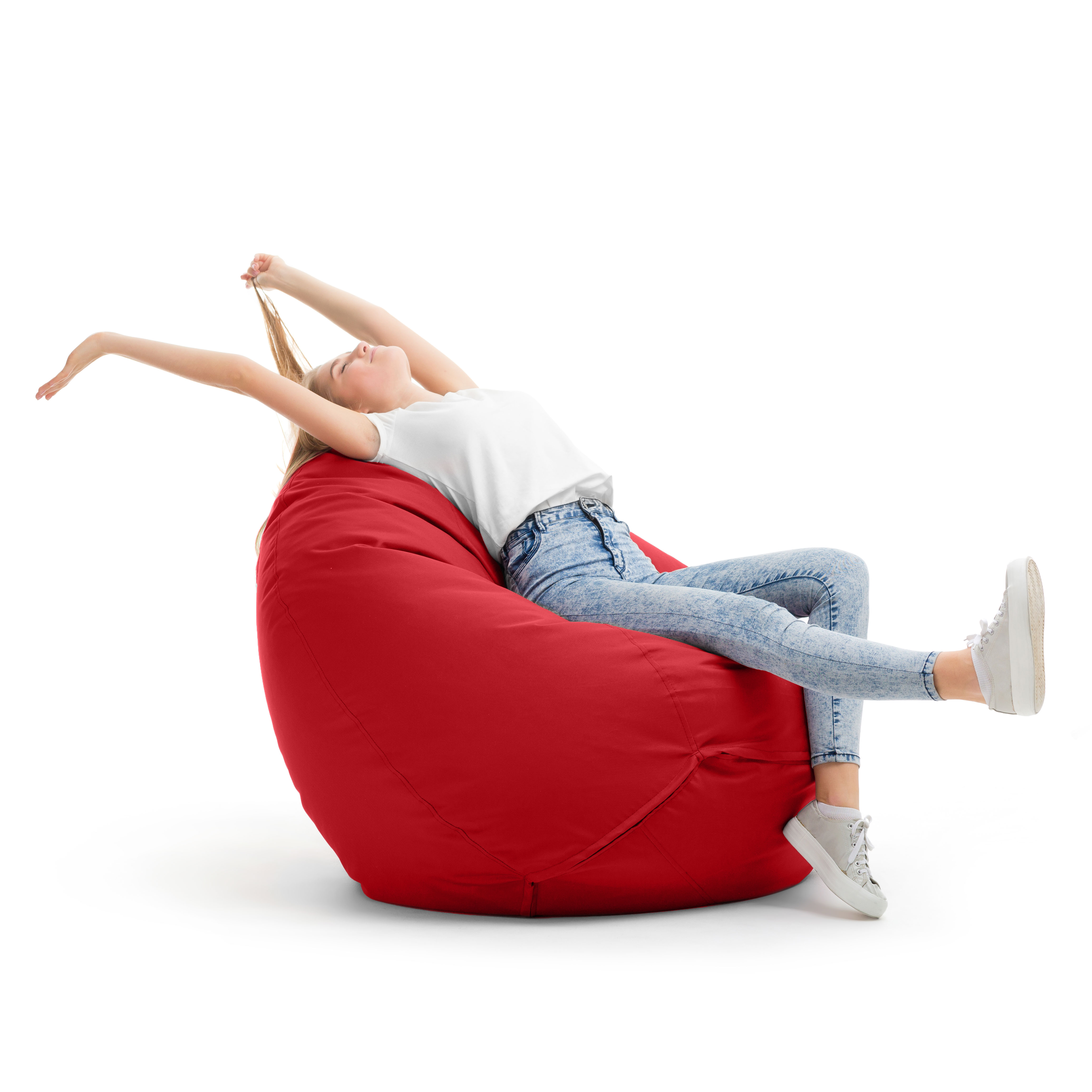 Bruni Classico Sitzsack L in Rot - Indoor- und Outdoor-Bean Bag, in Deutschland gefertigt
