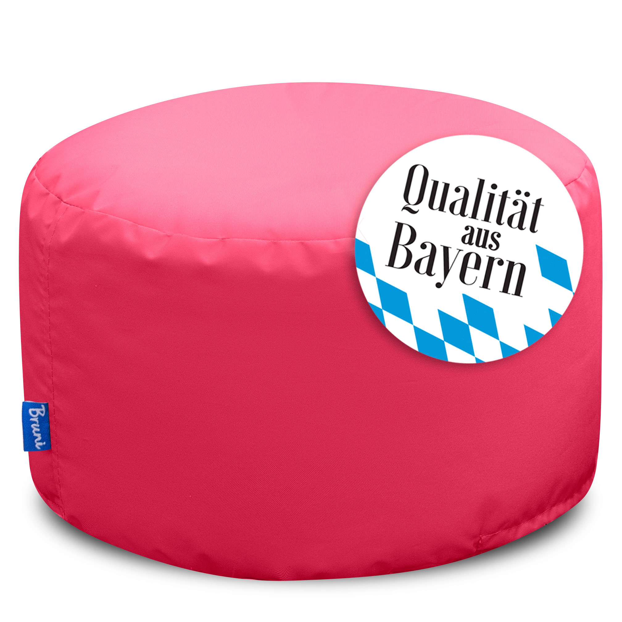Bruni Pouf Fuß- und Sitzhocker L in Pink - Indoor- und Outdoor-Sitzpouf, in Deutschland gefertigt