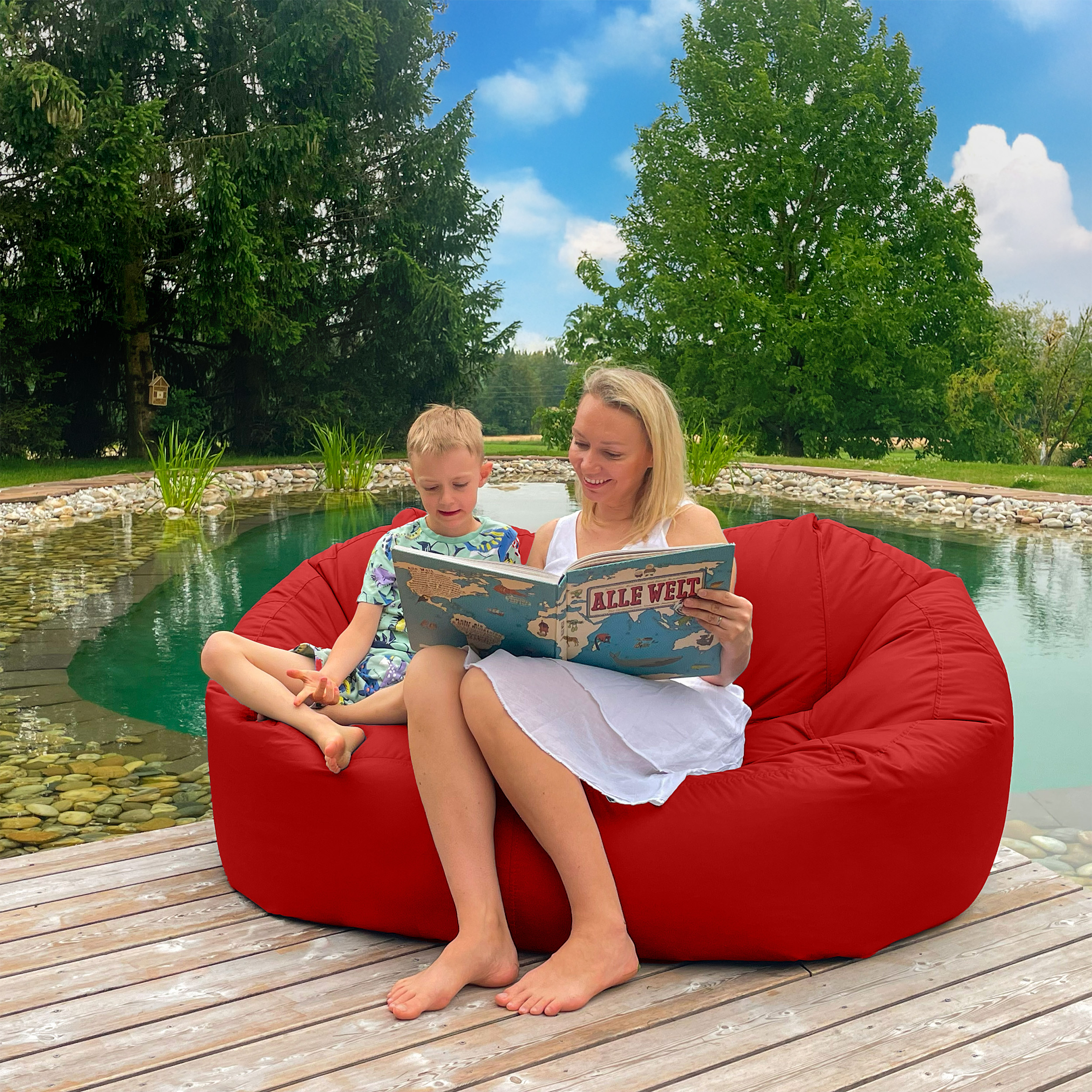 Bruni Lounge in Rot - Indoor- und Outdoor-Sitzsack-Sofa
