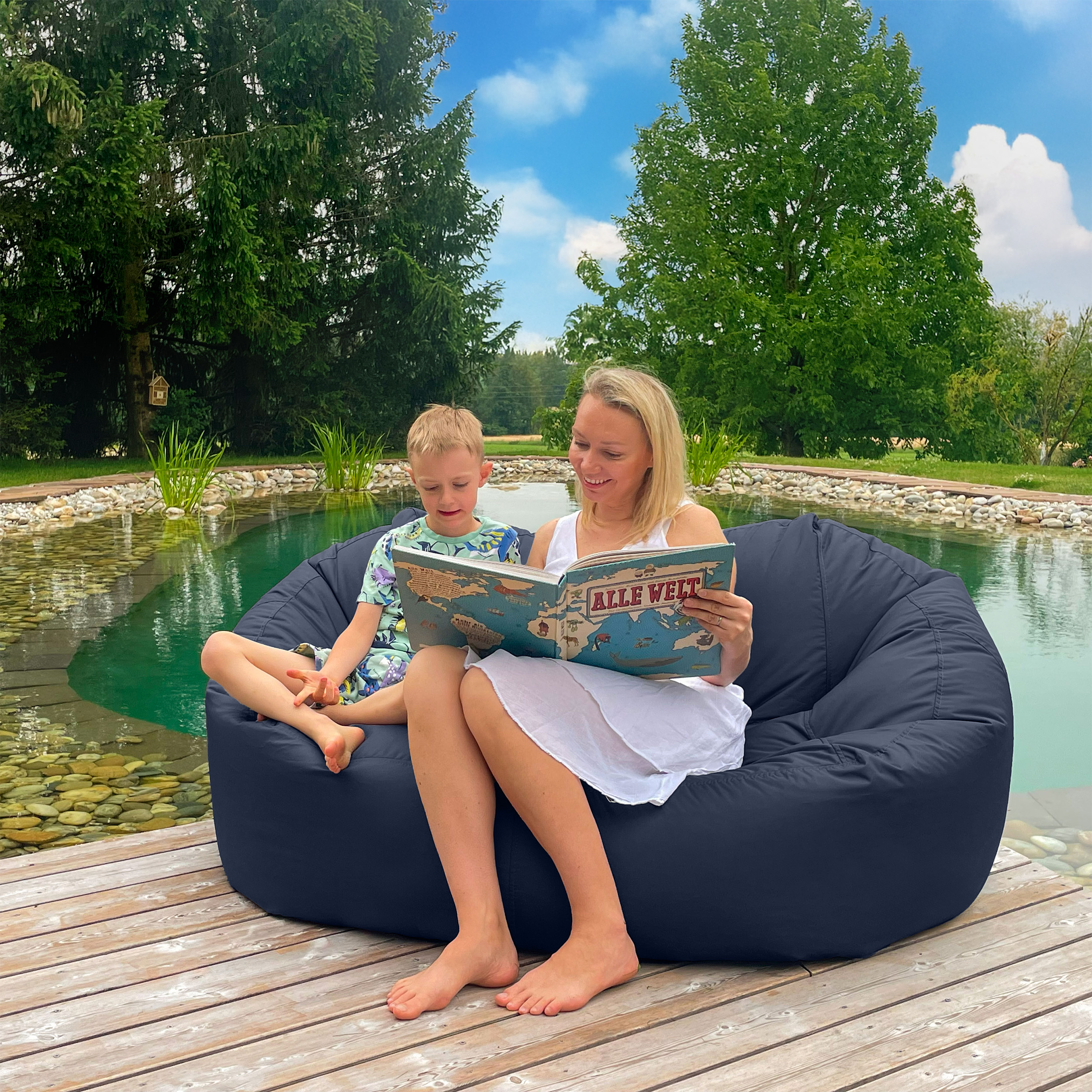 Bruni Lounge in Blaugrau - Indoor- und Outdoor-Sitzsack-Sofa