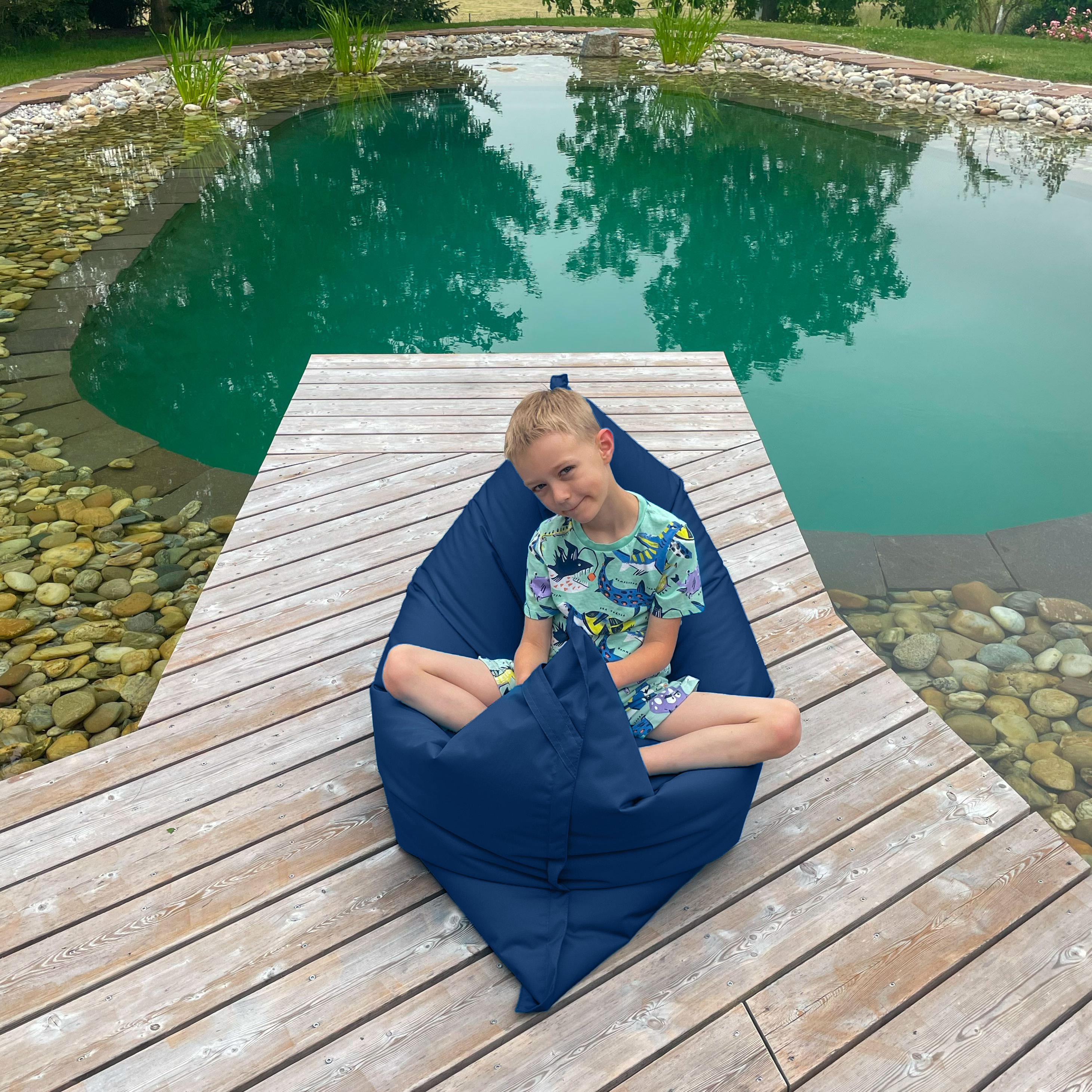 Bruni Caree Kids in Königsblau - Outdoor- und Indoor-Kinder-Sitzsack