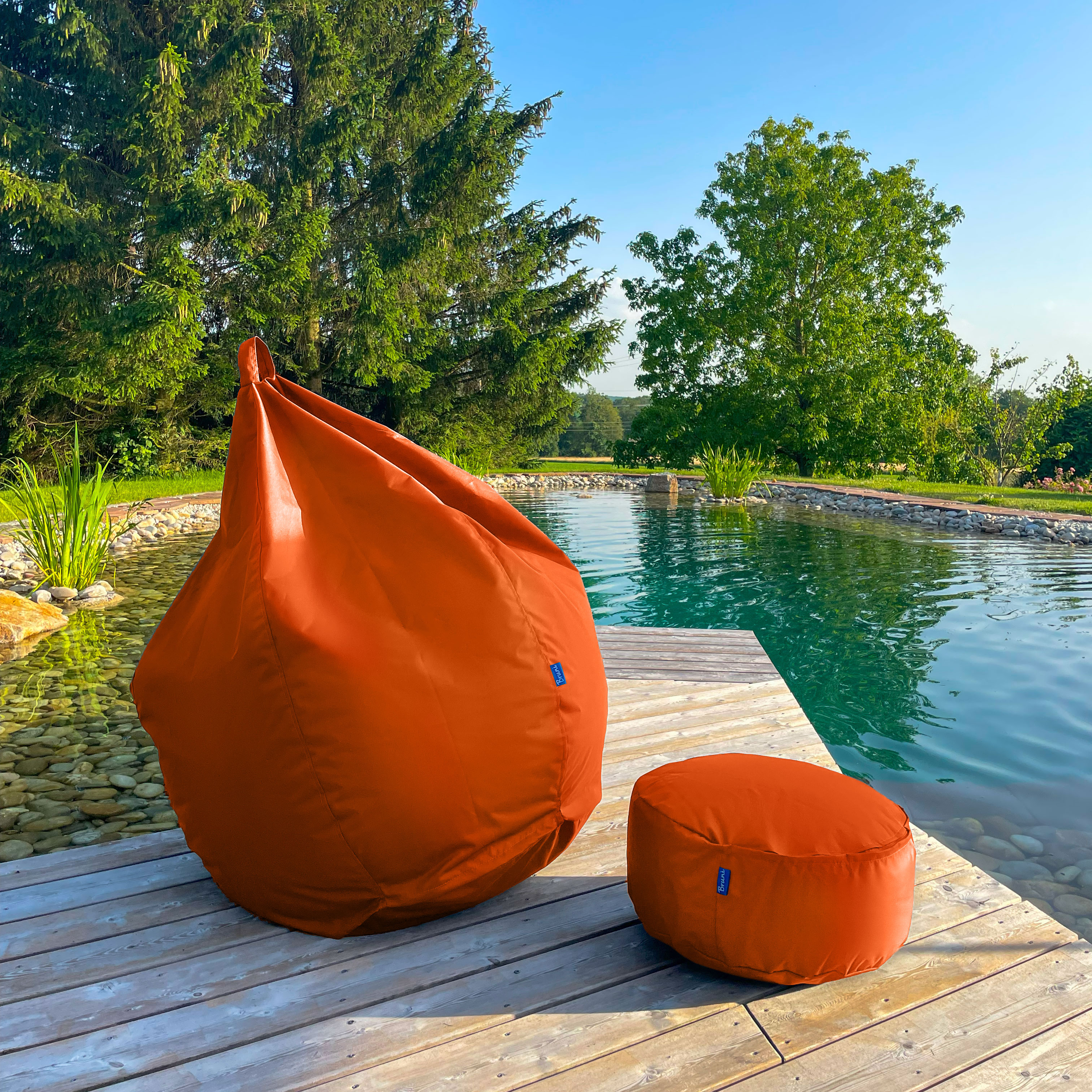 Bruni Classico Sitzsack M in Orange - Indoor- und Outdoor-Bean Bag, in Deutschland gefertigt