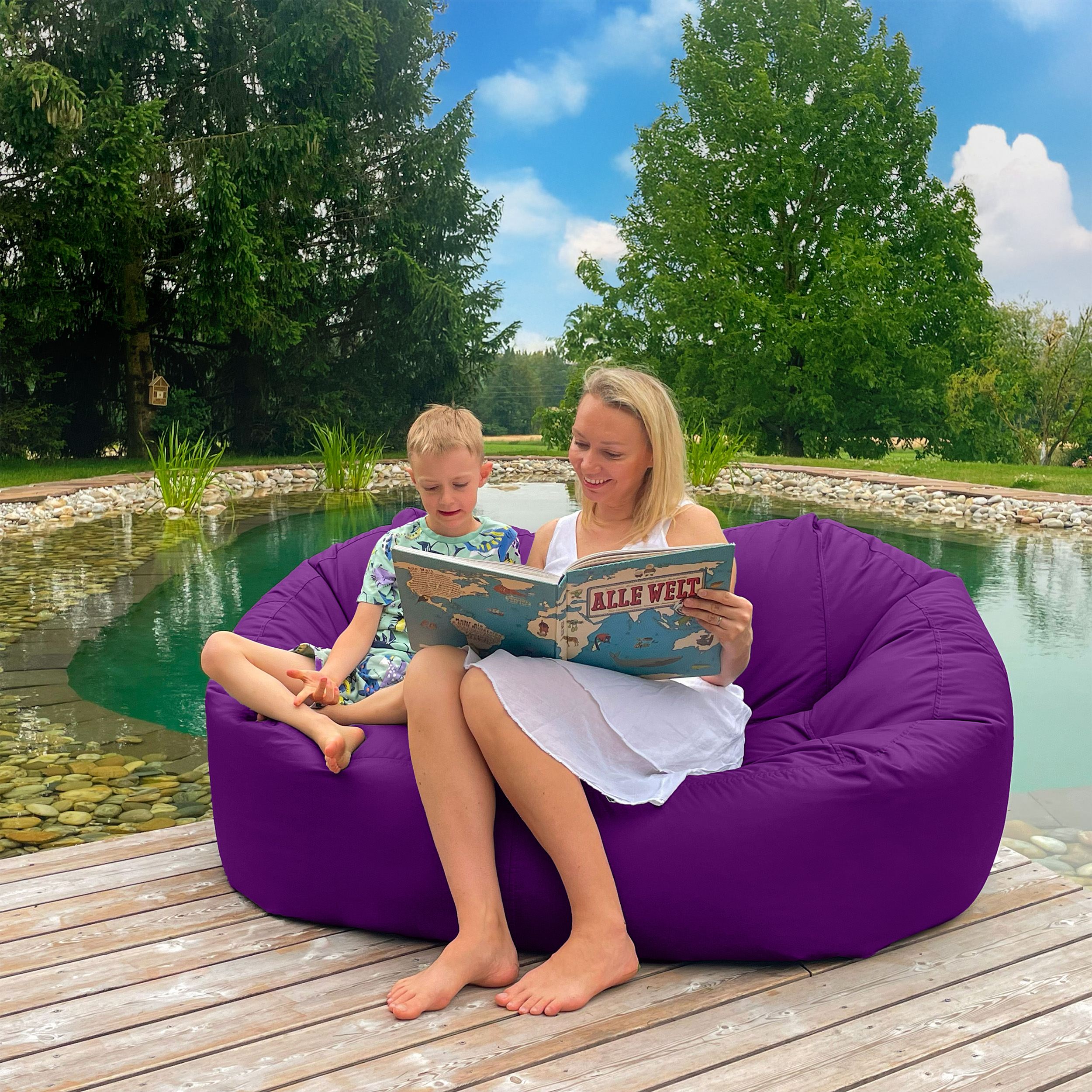 Bruni Lounge in Violett - Indoor- und Outdoor-Sitzsack-Sofa