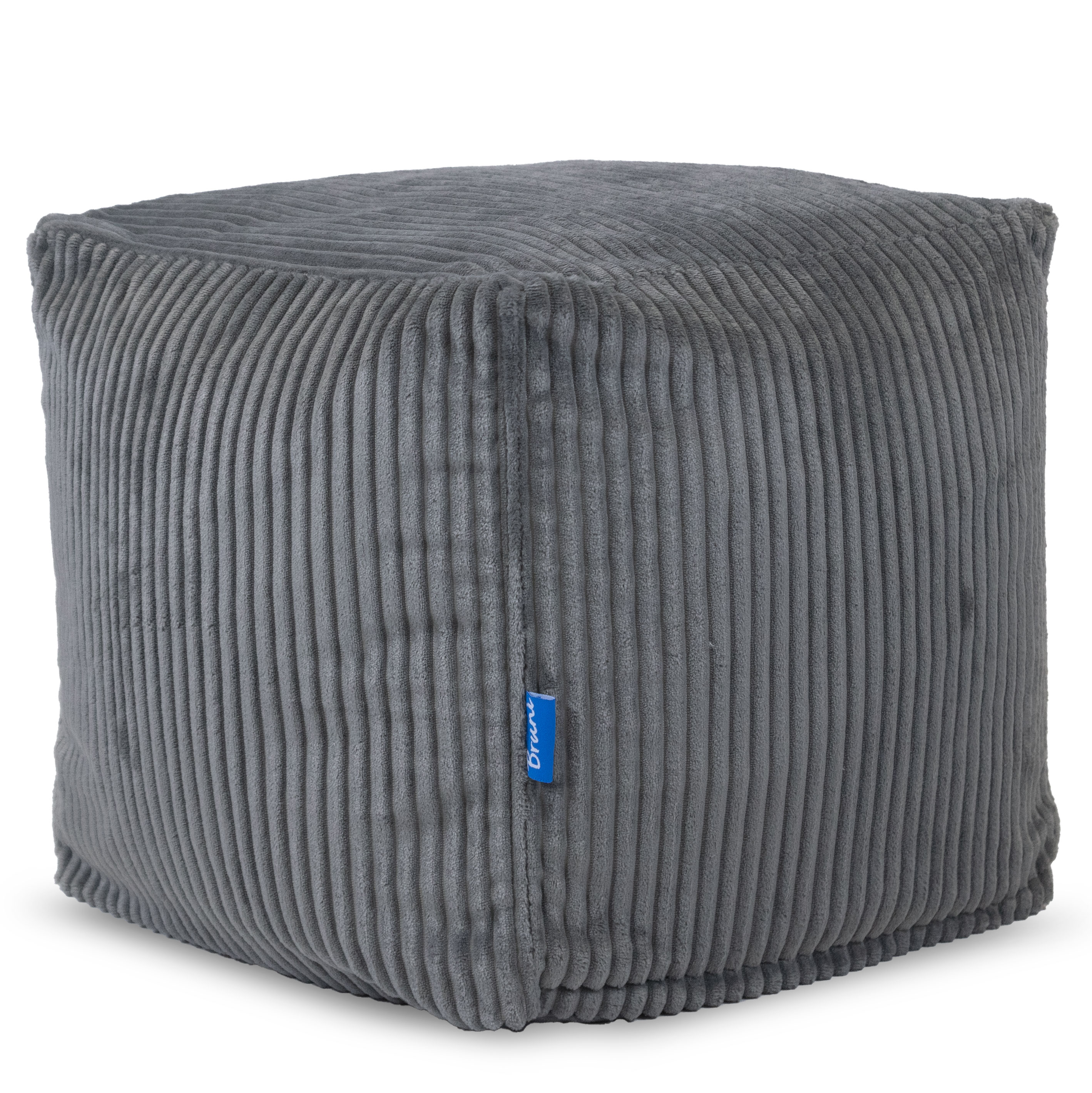 Bruni Cubo Cord in Grau - Indoor-Sitzwürfel