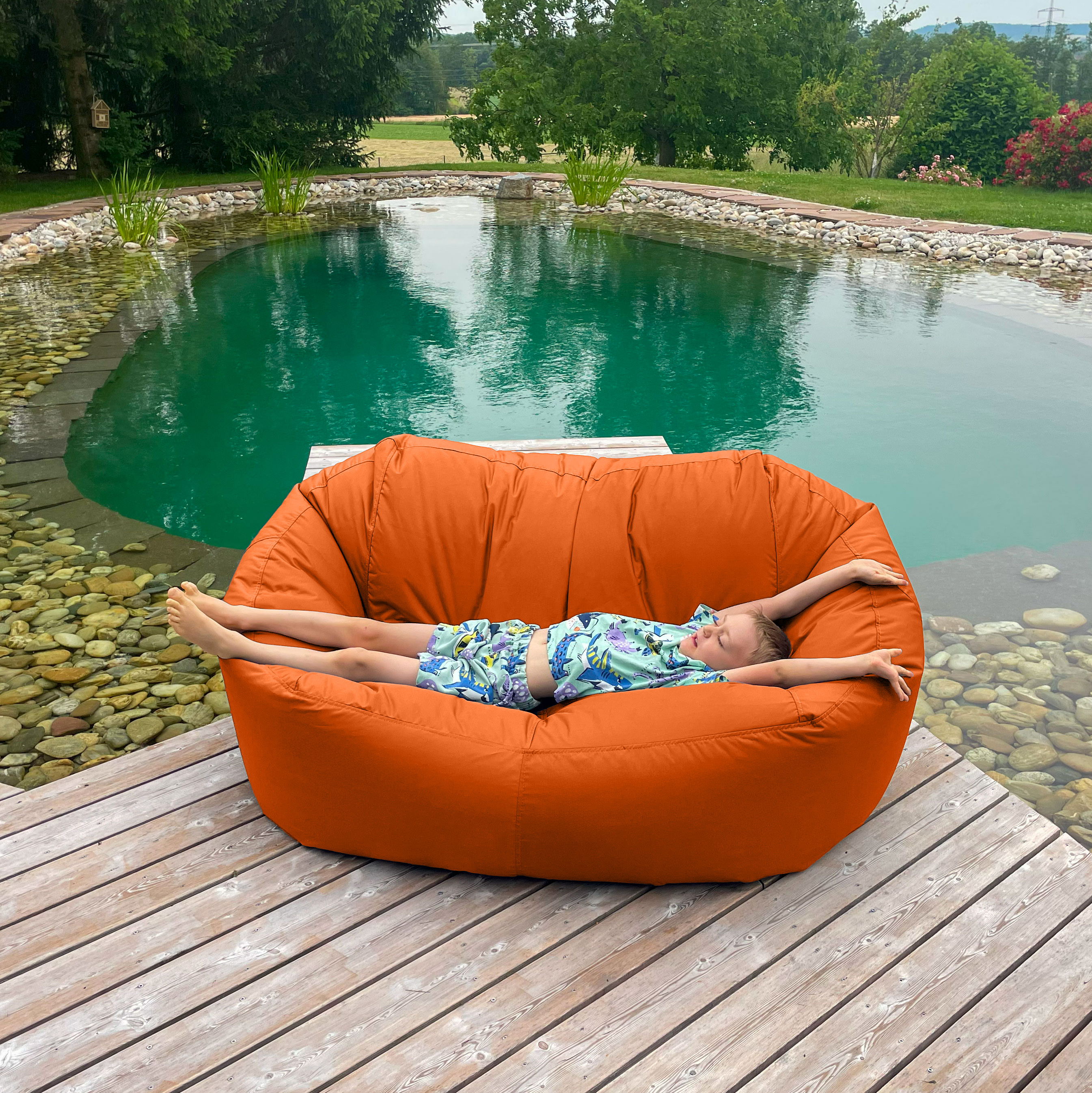 Bruni Lounge in Orange - Indoor- und Outdoor-Sitzsack-Sofa