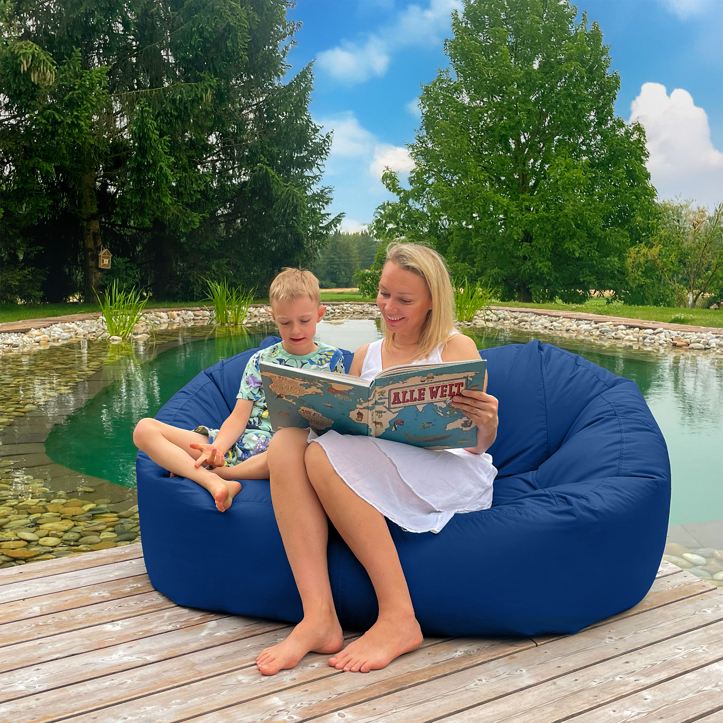 Bruni Lounge in Königsblau - Indoor- und Outdoor-Sitzsack-Sofa