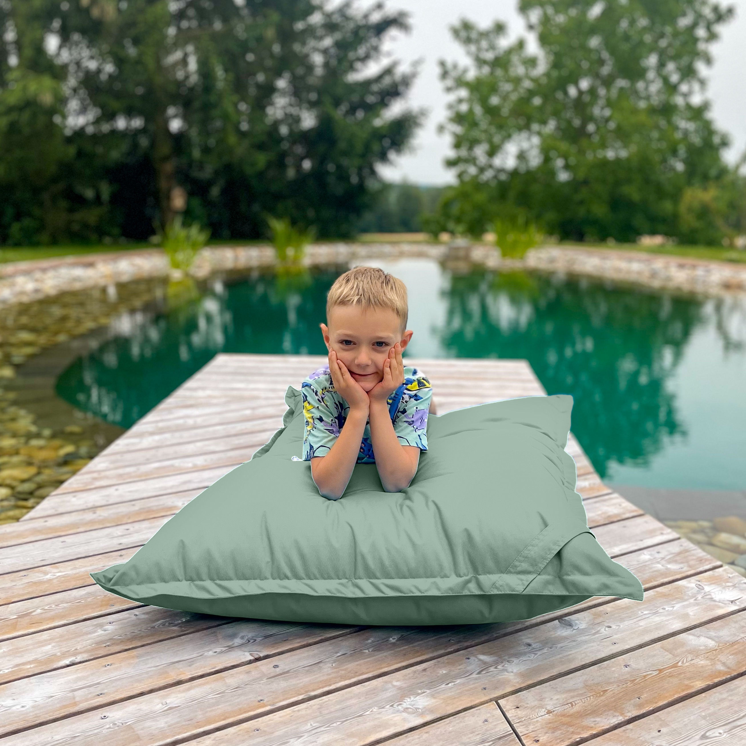 Bruni Caree Kids in Minzgrün - Outdoor- und Indoor-Kinder-Sitzsack