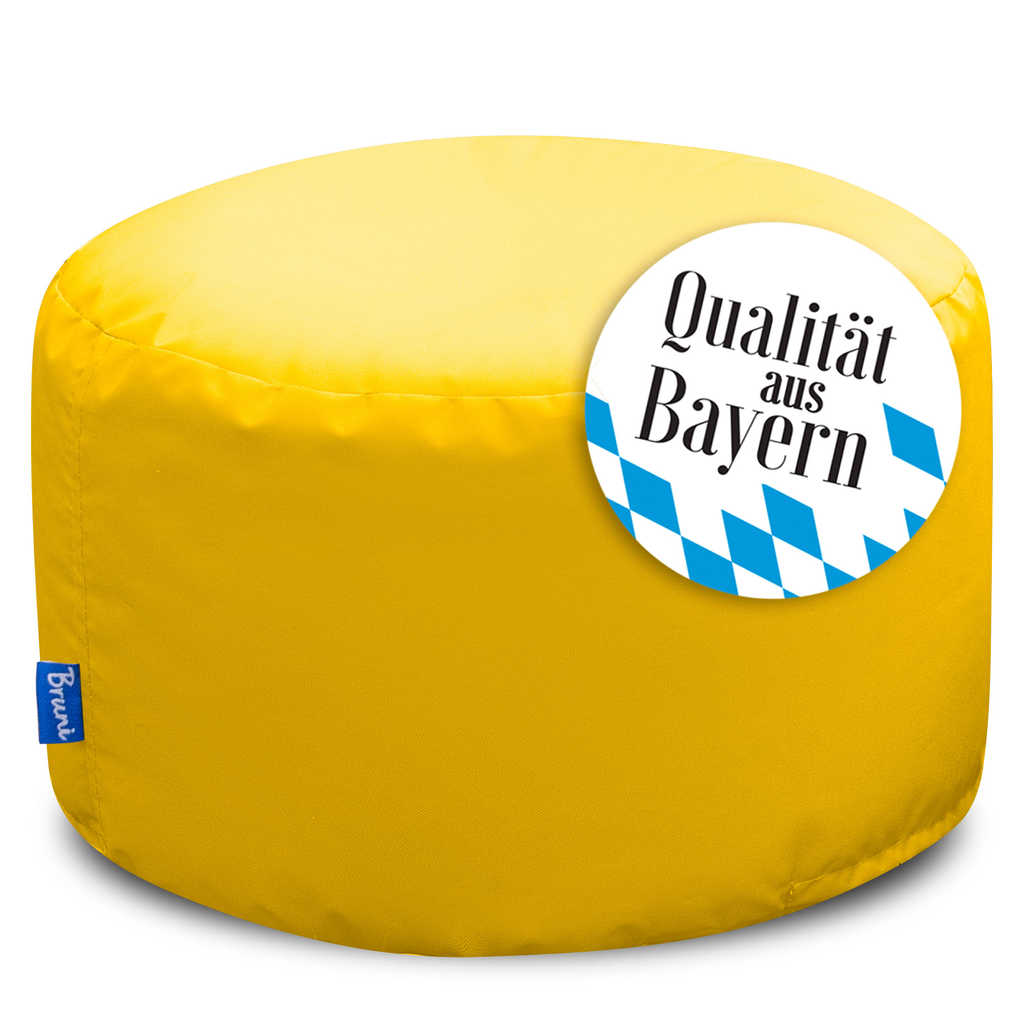 Bruni Pouf Fuß- und Sitzhocker L in Gelb - Indoor- und Outdoor-Sitzpouf, in Deutschland gefertigt