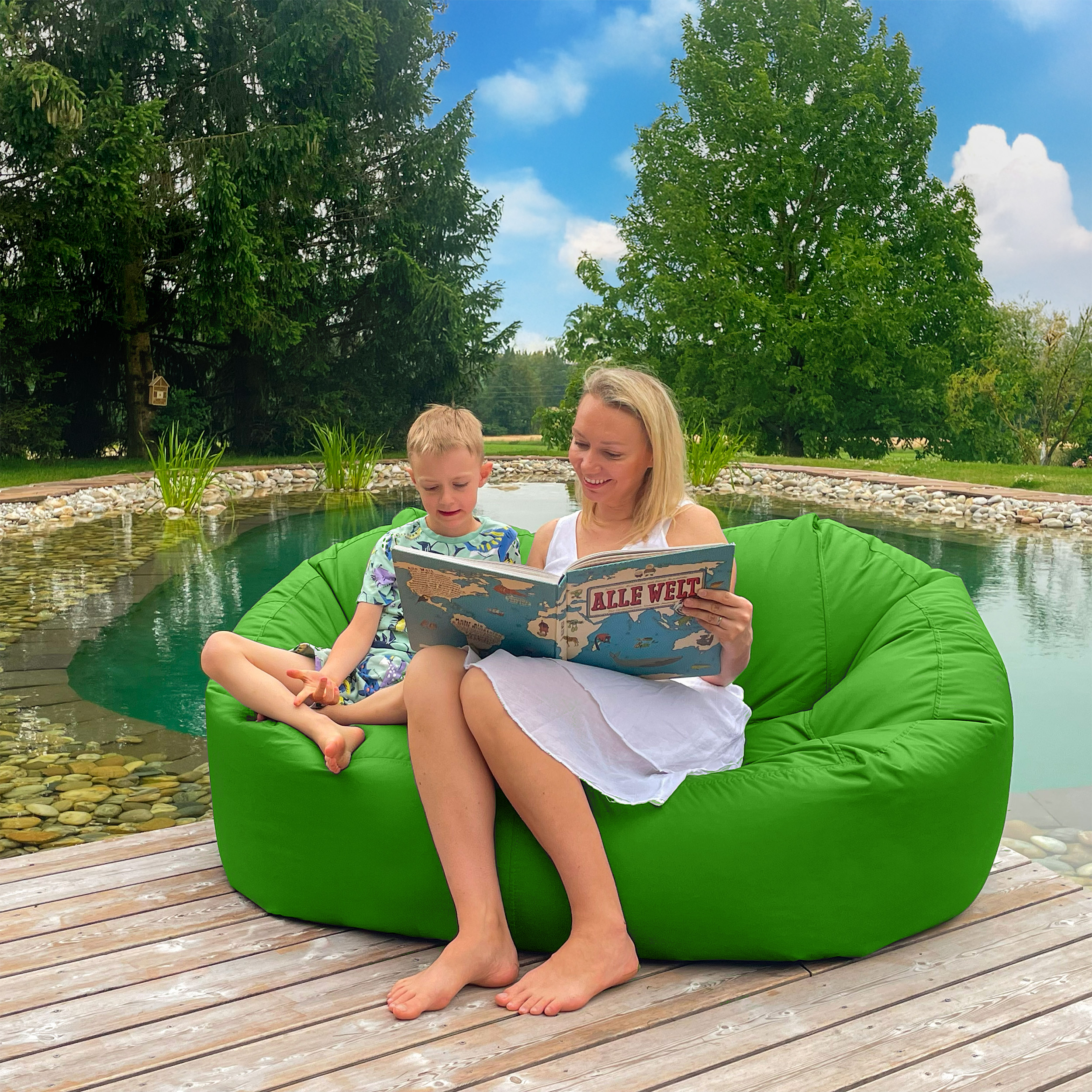 Bruni Lounge in Grün - Indoor- und Outdoor-Sitzsack-Sofa