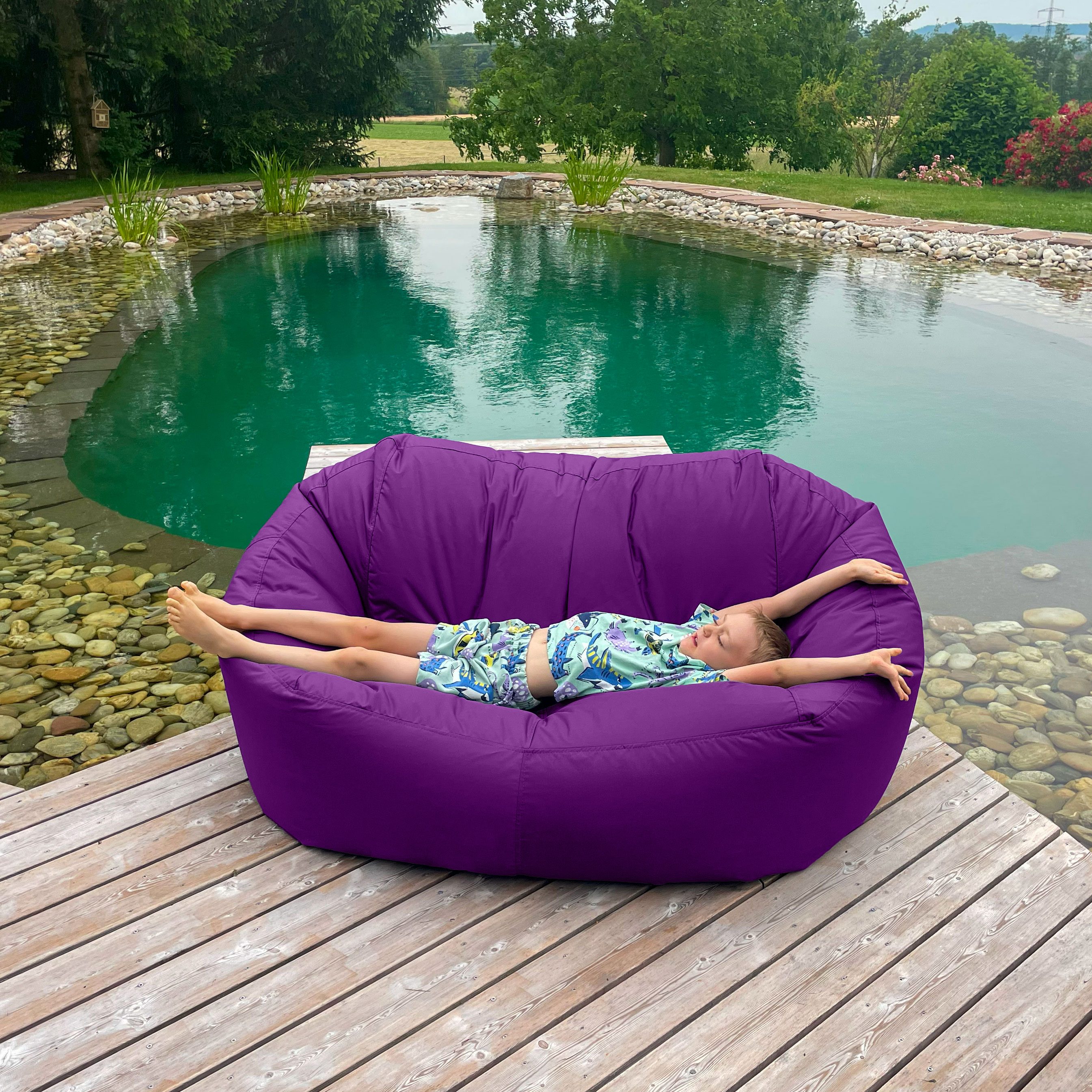 Bruni Lounge in Violett - Indoor- und Outdoor-Sitzsack-Sofa