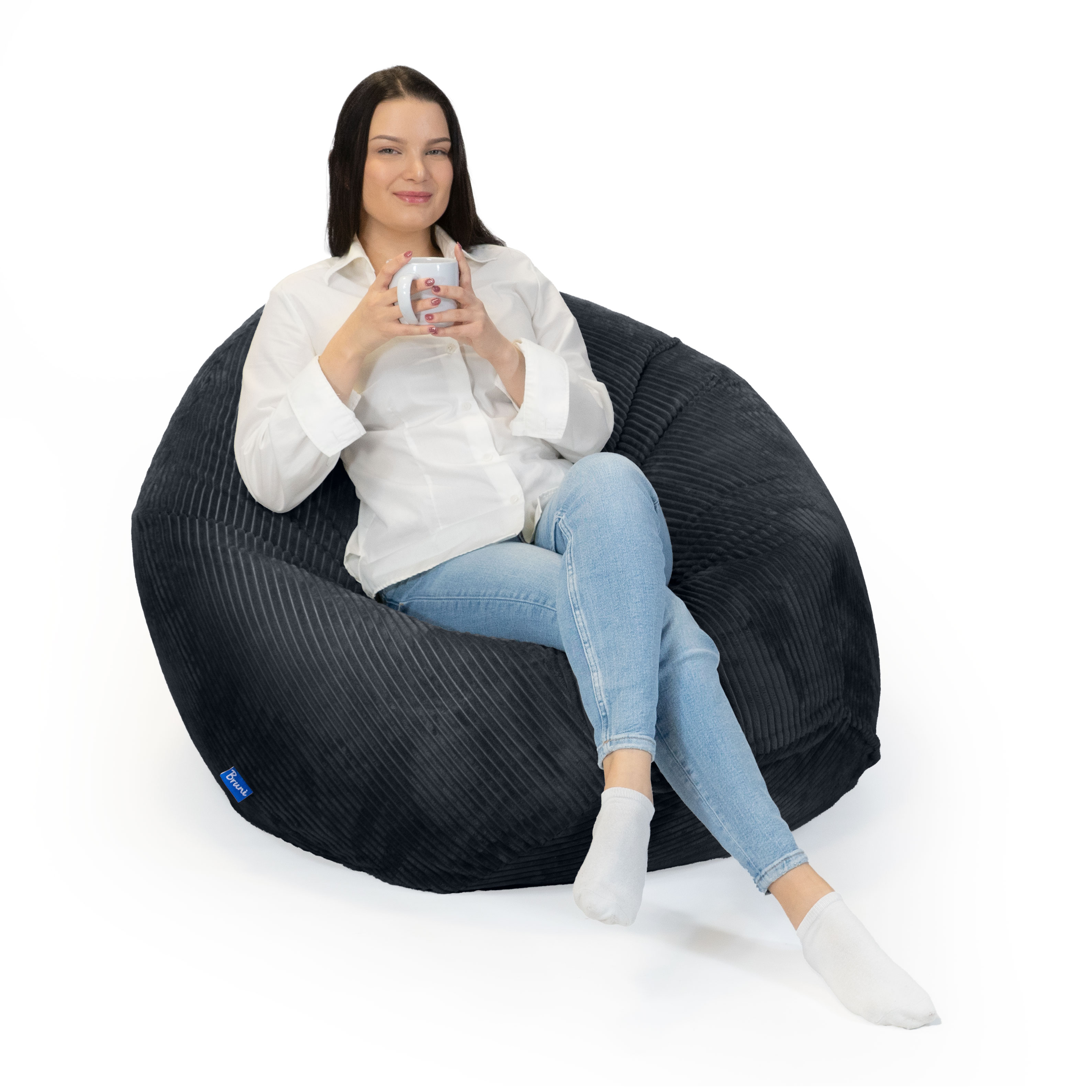 Bruni Classico Cord M in Schwarz - Indoor-Sitzsack