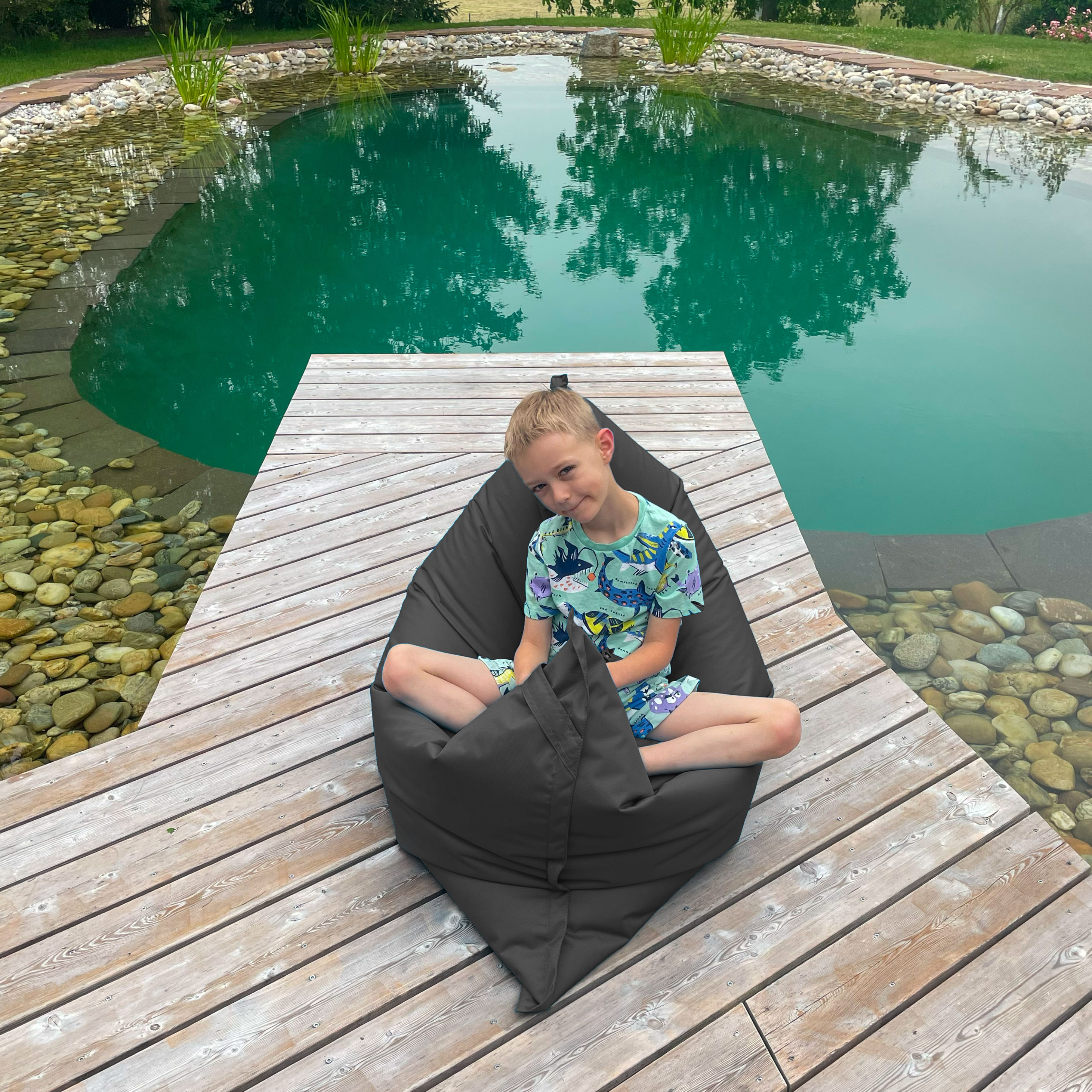 Bruni Caree Kids in Grau - Outdoor- und Indoor-Kinder-Sitzsack