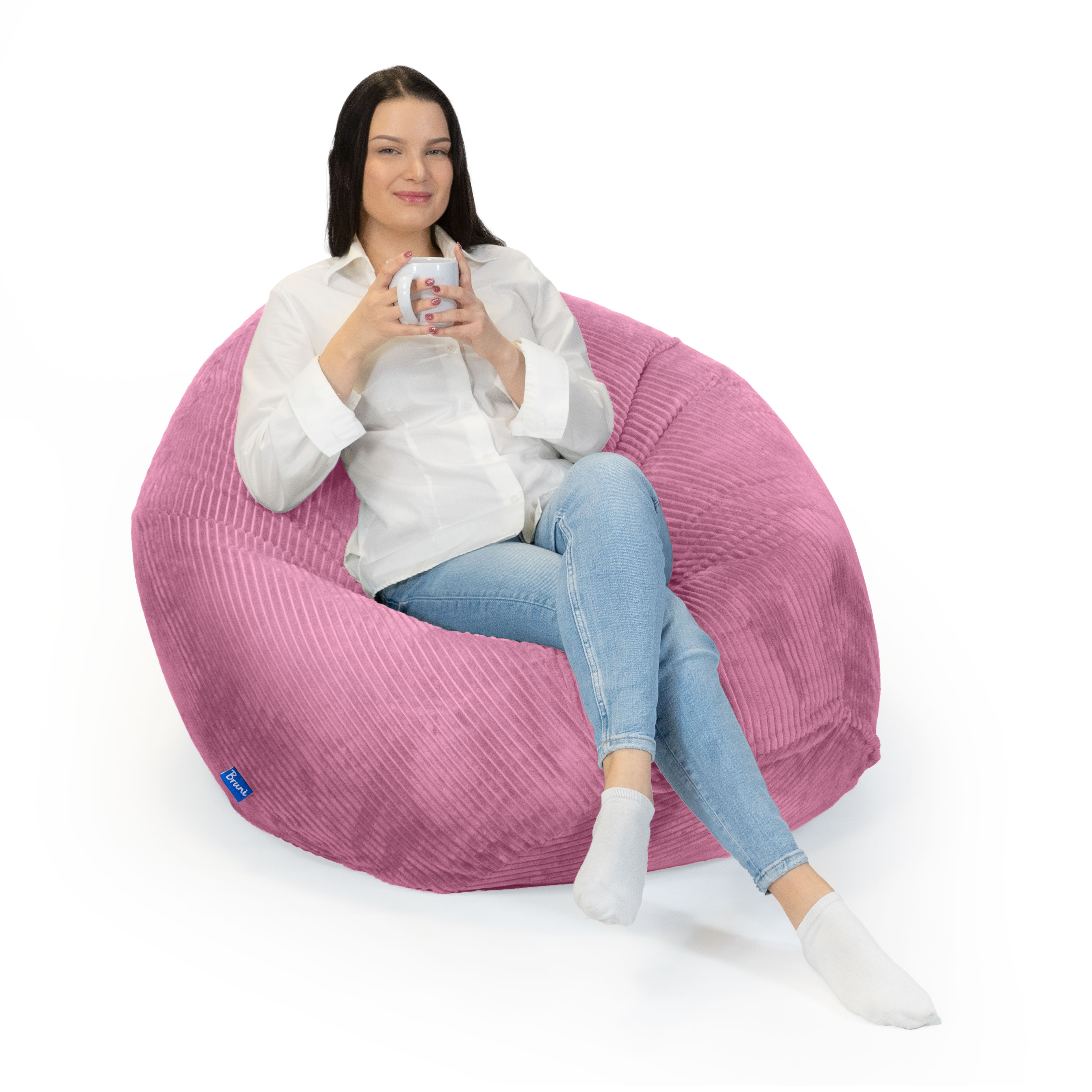 Bruni Classico Cord L in Rosa - Indoor-Sitzsack